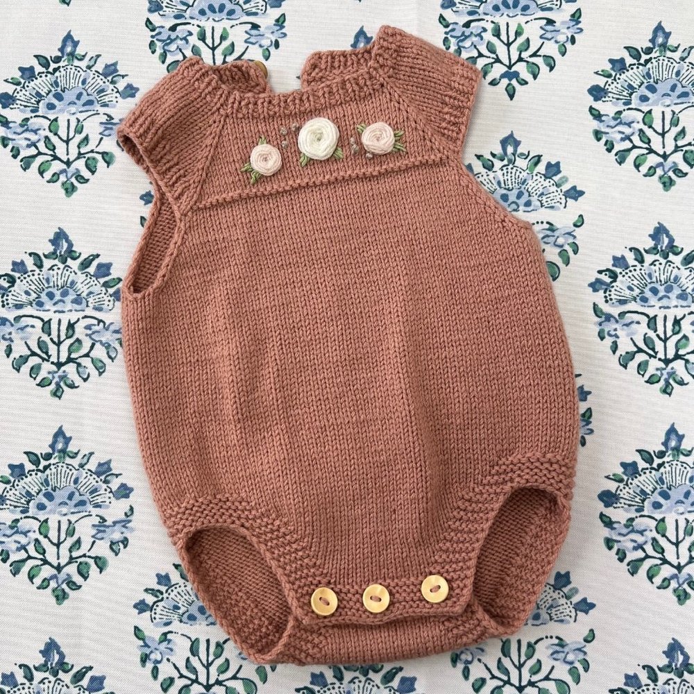 Handmade Floral Embroidered Soft Wool Girl's Romper - Exquisitely sweet - Etsy
